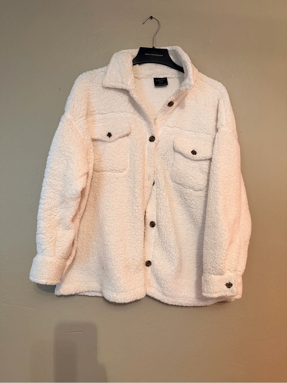 32 Degrees Cream Sherpa Shacket Jacket